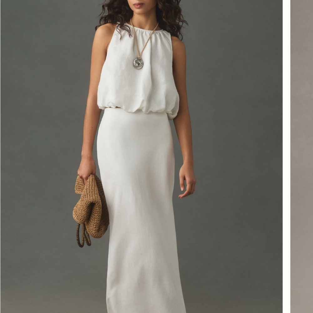 Anthropologie Tilda White Maxi Skirt: Linen edition